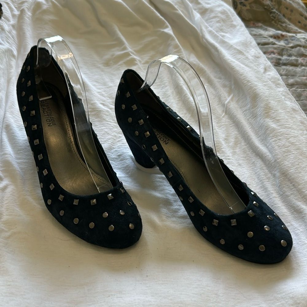 Kenneth Cole heels denim suede size 8.5 excellent condition